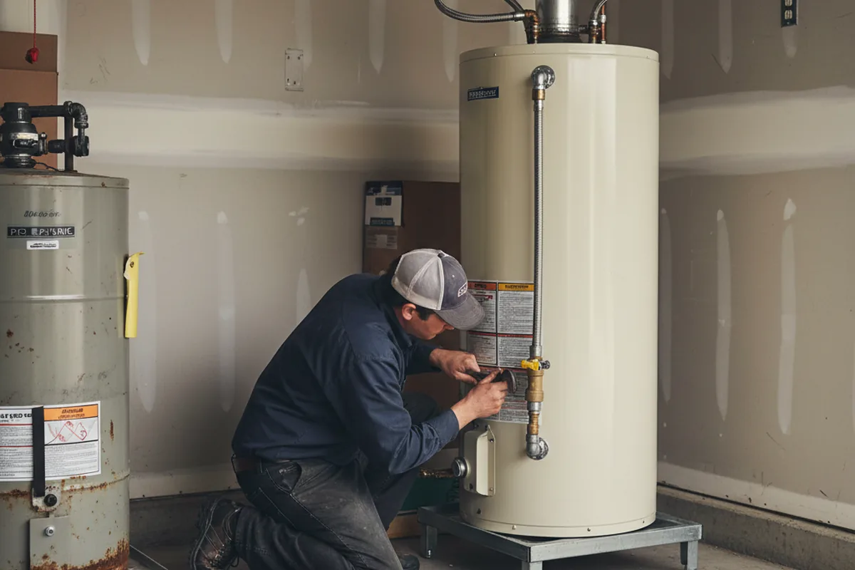 Water heater and shutoff valve replacement in Lacon
